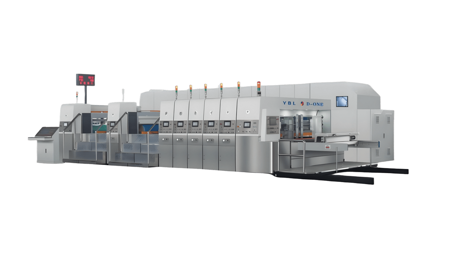 YBL-PM123 Full HD Absorption 5+1 Printing Drying Oiling Slotting and Die Cutting Machine