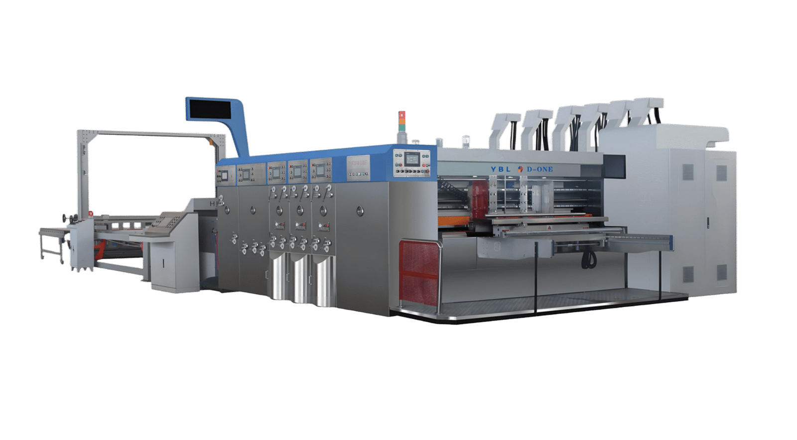 YBL-124 Fully Automatic Four Color Printing Slotting Die Cutting Machine Box Printer